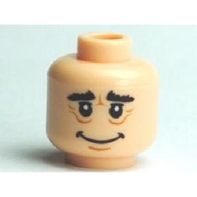 Minifigure Head Male HP Hagrid Wrinkles Pattern - Part - 3626pb0493 - Light Nougat - used - Qty:1