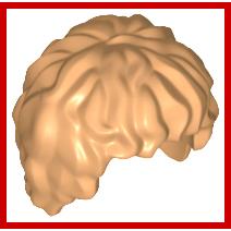 Minifigure Hair Tousled - Part - 10048 - Medium Nougat - used - Qty:1