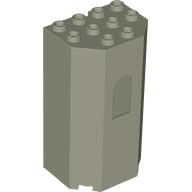Panel 3 x 4 x 6 Turret Wall with Window - Part - 30246 - Dark Gray - used - Qty:2
