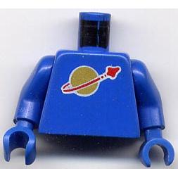 Torso with Classic Space Logo Pattern / Blue Arms / Blue Hands - Part - 973p90c01 - Blue - used - Qty:1
