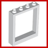Door Frame 1 x 4 x 4 Lift - Part - 6154 - White - used - Qty:6