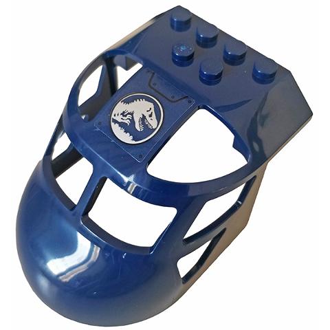 Aircraft Fuselage Forward Top Curved 6 x 8 x 4 with Jurassic World Logo Pattern (Sticker) - Set 75928 - Part - 11293pb011 - Dark Blue - used - Qty:1