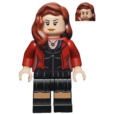 The Scarlet Witch (Wanda Maximoff) - Printed Legs Reddish Brown Hair - Minifigure - Used