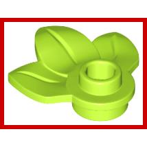Plant Plate Round 1 x 1 with 3 Layered Leaves - Part - 32607 - Lime - new - Qty:15