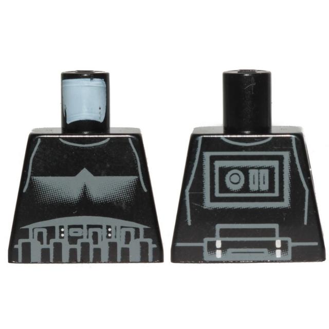 Torso SW Armor Shadow Trooper Short Line on Back Pattern - Part - 973pb3815 - Black - used - Qty:1