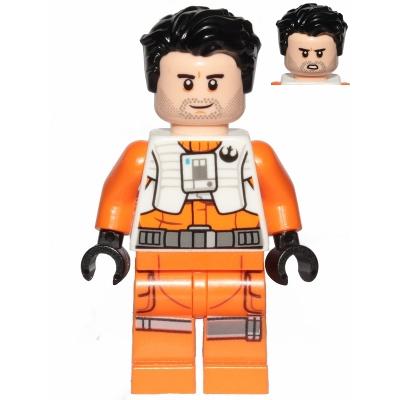 Poe Dameron (Pilot Jumpsuit without Belts and Pipe Hair) - Minifigure