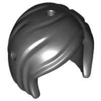 Mini Doll Hair Friends Short Bob Cut Hole on Top and Right - Flexible Rubber - Part - 92259 - Black - used - Qty:1