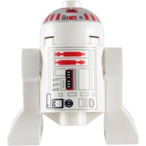 Astromech Droid R5-D4 - Dome Head with Short Red Stripes - Minifigure - Used