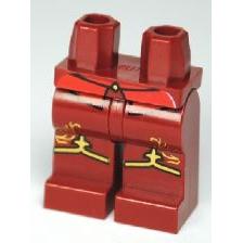 Hips and Legs with Shirttails Gold Band and Fleur-de-lis Pattern - Part - 970c00pb0063 - Dark Red - used - Qty:1