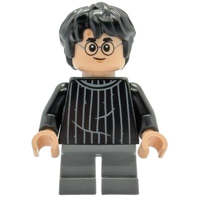 Harry Potter - Black Striped Sweater Dark Bluish Gray Short Legs - Minifigure - New
