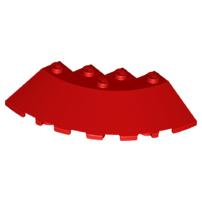 Brick Round Corner 6 x 6 with Slope 33 Edge Facet Cutout - Part - 95188 - Red - used - Qty:1