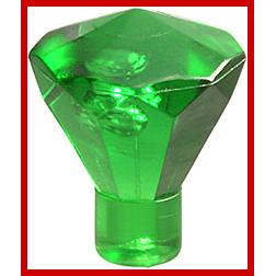 Rock 1 x 1 Jewel 24 Facet - Part - 30153 - Trans-Green - used - Qty:8