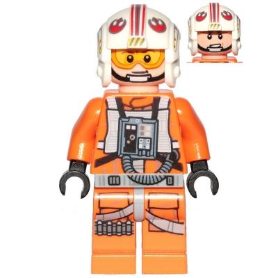 Luke Skywalker (Pilot Printed Legs Visor Up / Down Askew Front Panel) - Minifigure