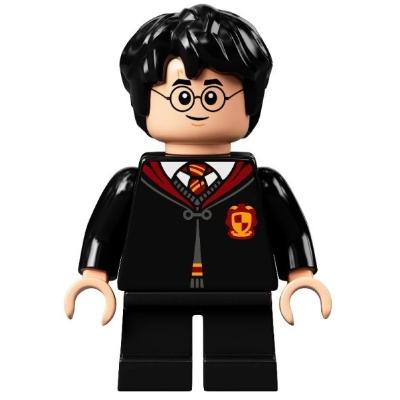 Harry Potter - Gryffindor Robe Clasped Sweater Shirt and Tie Black Short Legs - Minifigure - Used