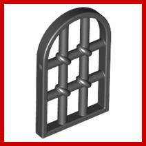 Pane for Window 1 x 2 x 2 2/3 Twisted Bar with Rounded Top - Part - 30045 - Black - used - Qty:2