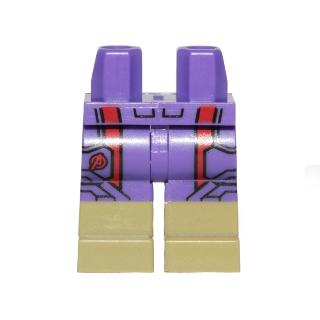 Hips and Legs with Molded Olive Green Lower Legs / Boots and Printed Shorts with Red Stripes and Avengers Logo Pattern - Part - 970c00pb0865 - Dark Purple - used - Qty:1