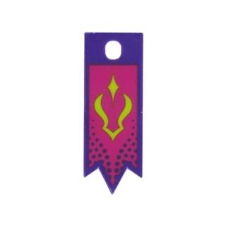Plastic Part for Sets 41179 and 41180 - Dark Purple and Magenta Flag with Lime Elves Symbol Pattern - Part - multipls01a - None - used - Qty:1