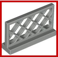 Fence 1 x 4 x 2 Lattice - Part - 3185 - Light Gray - used - Qty:2
