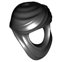 Minifigure Headgear Headdress Desert Head Wrap Keffiyeh - Part - 88287 - Black - used - Qty:1