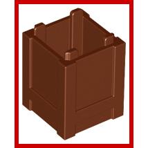 Container Box 2 x 2 x 2 - Top Opening - Part - 61780 - Reddish Brown - used - Qty:9