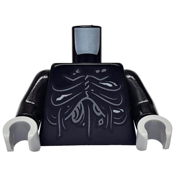 Torso Cascading Folds with Sores and Drainage Pattern / Black Arms / Light Bluish Gray Hands - Part - 973pb3222c01 - Black - used - Qty:1