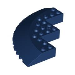 Brick Round Corner 10 x 10 with Slope 33 Edge Axle Hole Facet Cutout - Part - 58846 - Dark Blue - used - Qty:1