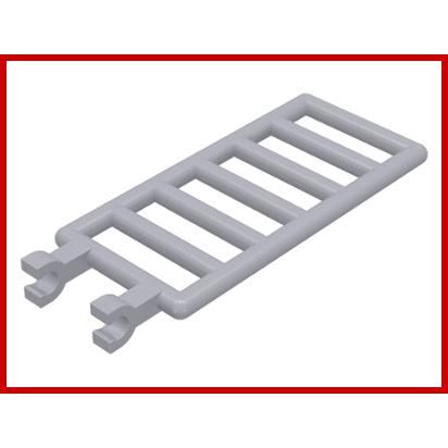 Bar 7 x 3 with 2 U Clips (Ladder) - Part - 6020 - Light Bluish Gray - used - Qty:8