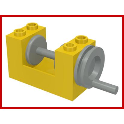 String Reel Winch 2 x 4 x 2 with Light Gray Drum - Part - 73037c00 - Yellow - used - Qty:1