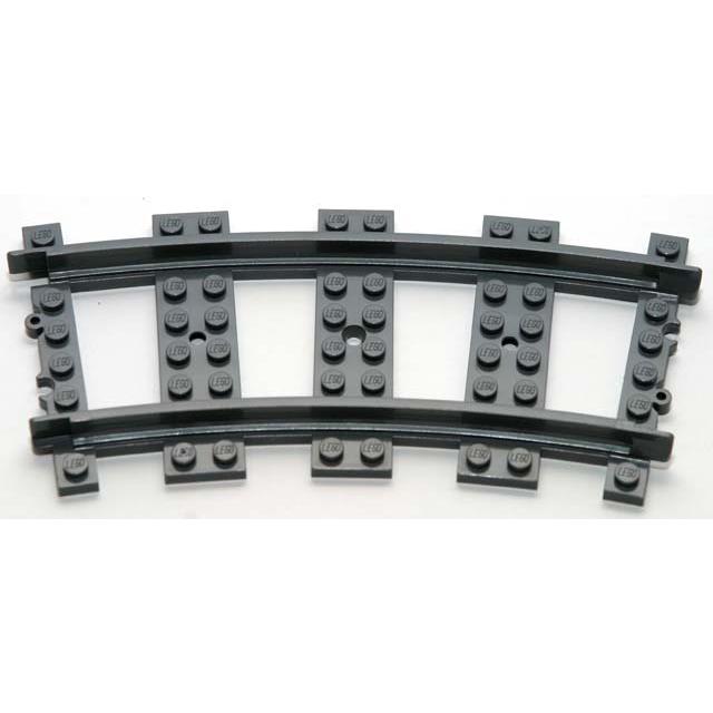 Train Track Plastic (RC Trains) Curve - Part - 53400 - Dark Bluish Gray - used - Qty:2