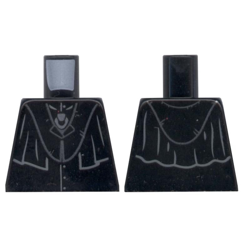 Torso Harry Potter Robe with Collar Pattern - Part - 973pb3620 - Black - used - Qty:1