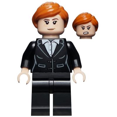 Pepper Potts - Black Suit Dark Orange Ponytail - Minifigure - Used