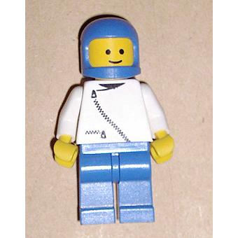 Jacket with Zipper - White Blue Legs Blue Classic Helmet - Minifigure - Used