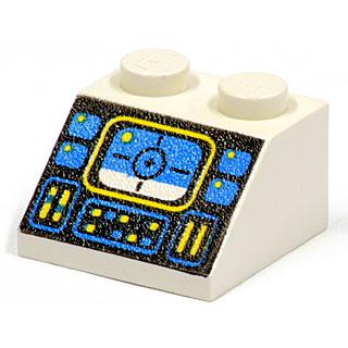 Slope 45 2 x 2 with Ice Planet Controls Pattern - Part - 3039pb013 - White - used - Qty:1