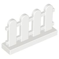 Fence 1 x 4 x 2 Paled (Picket) - Part - 33303 - White - used - Qty:5