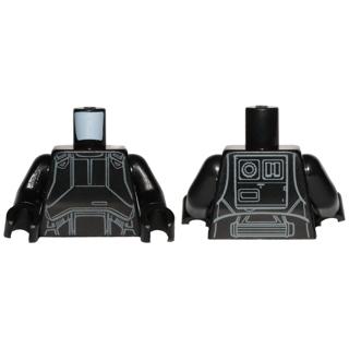 Torso SW Imperial Death Trooper Armor Pattern / Black Arms / Black Hands - Part - 973pb2554c01 - Black - used - Qty:1