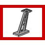 Support 2 x 4 x 5 Stanchion Inclined 5mm Wide Posts - Part - 4476b - Light Gray - used - Qty:2