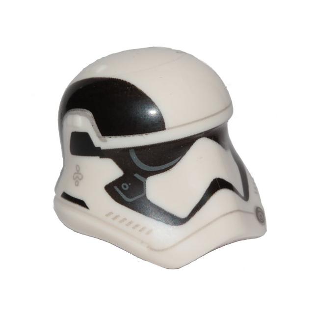 Minifigure Headgear Helmet SW Stormtrooper Ep. 8 Pointed Mouth with Black Stripe on the Right Side Pattern (Executioner) - Part - 20904pb04 - White - used - Qty:1