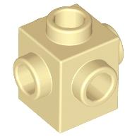 Brick Modified 1 x 1 with Studs on 4 Sides - Part - 4733 - Lime - new - Qty:6