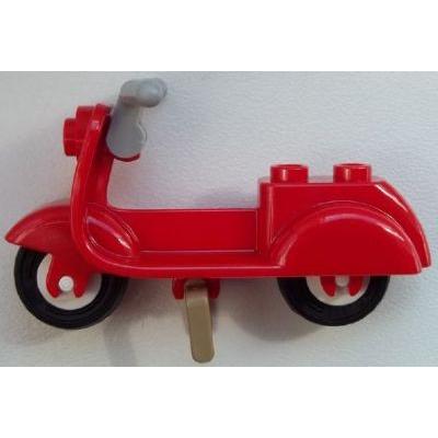 Scooter with Dark Tan Stand Light Bluish Gray Handlebars and White Wheels - Part - 15396c05 - Red - used - Qty:1