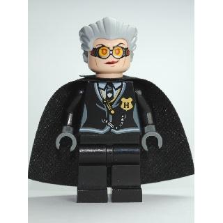Madam Rolanda Hooch - Black Outfit Light Nougat Head Starched Cape - Minifigure - Used
