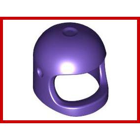 Minifigure Headgear Helmet Space / Town with Thick Chin Strap - with Visor Dimples (Reissue with Top Dimple) - Part - 50665 - Dark Purple - used - Qty:1
