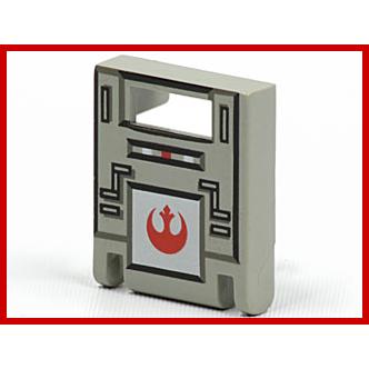 Container Box 2 x 2 x 2 Door with Slot with Red SW Rebel Alliance Symbol Pattern - Part - 4346px4 - Light Gray - used - Qty:1