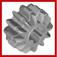 Technic Gear 12 Tooth Double Bevel - Part - 32270 - Light Gray - used - Qty:6