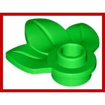 Plant Plate Round 1 x 1 with 3 Layered Leaves - Part - 32607 - Bright Green - used - Qty:18