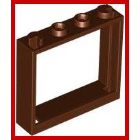 Window 1 x 4 x 3 - No Shutter Tabs - Part - 60594 - Reddish Brown - used - Qty:5