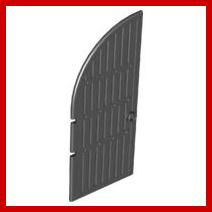 Door 1 x 5 x 10 Curved Top - Part - 2400 - Black - used - Qty:1