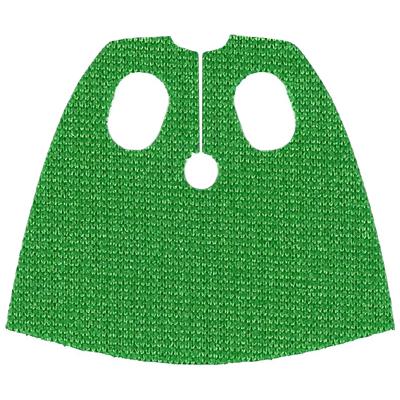 Minifigure Cape Cloth Short with Oval Holes (Wonder Dog) - Spongy Stretchable Fabric - Part - 35978 - Green - used - Qty:1
