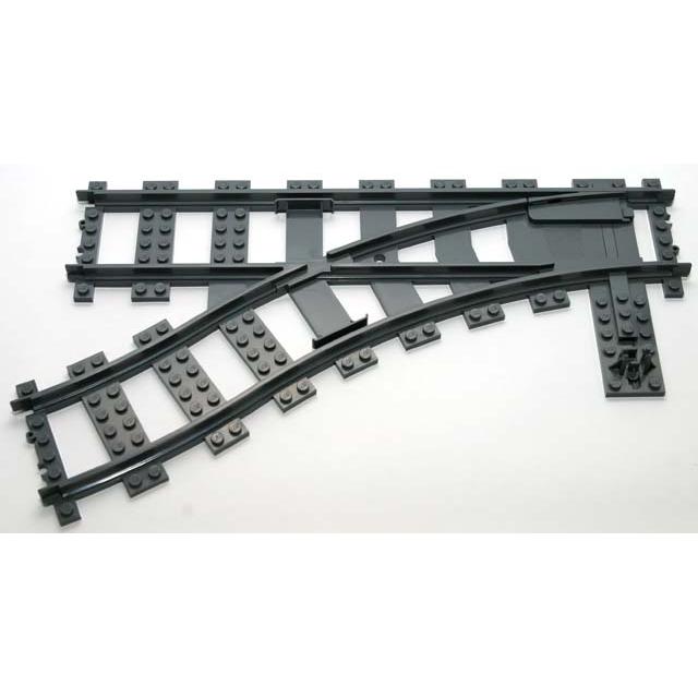 Train Track Plastic (RC Trains) Switch Point Left - Part - 53407 - Dark Bluish Gray - used - Qty:1