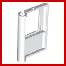 Door 1 x 4 x 5 Train Right Thin Support at Bottom - Part - 4182 - White - used - Qty:1