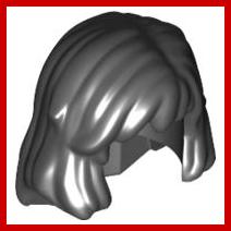 Minifigure Hair Female Mid-Length - Part - 40251 - Black - used - Qty:1